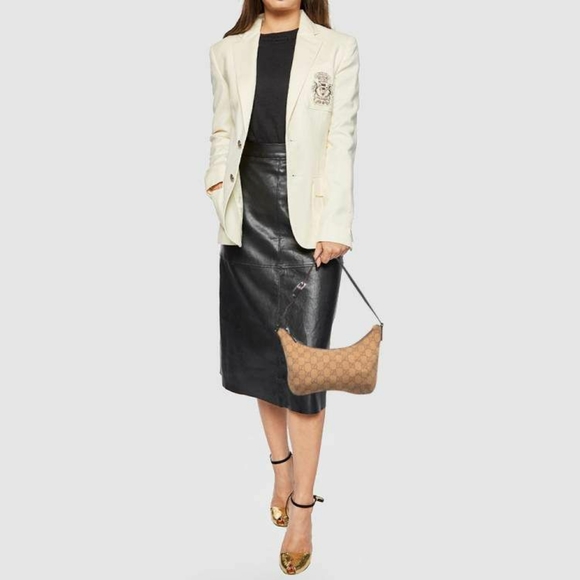 Gucci GG Canvas and Leather Zip Hobo Bag Beige/Brown - Picture 5 of 11